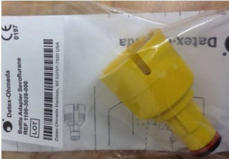 Datex Ohmeda Bottle Adapter Sevoflurane, Yellow - 2106572-003