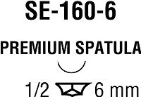 Monosof~Dermalon Suture with Needle Nonabsorbable Uncoated Black Suture Monofilament Nylon Size 9-0 12 Inch Suture Double-Armed 6 mm Length 1/2 Circle Spatula Needle