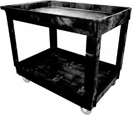 Lagasse Utility Cart 40 X 24 X 31.25 Inch 2 Shelves Black - RCP9T67BLA