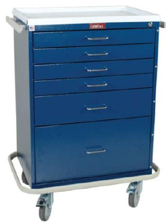 Harloff Classic Line Treatment Cart Steel 41.5 X 22 X 32 Inch 6 Drawers Light Blue - 6450