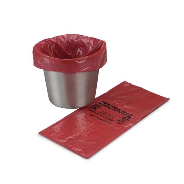 Medegen Medical Products, Bag Biohazard 12X24X8" 7Gal Twist Tie Closure Rd/Blk 1-3/10Mil Symbl Ns 500/Ca - 50-02