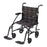 drive Fly-Lite - Transport Wheelchair Aluminum Frame with Black Finish 300 lbs. Weight Capacity Full Length / Fixed Height / Padded Arm Black / White / Red Plaid Upholstery - DFL19-BLK