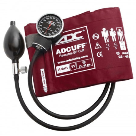 American Diagnostic Corp Diagnostix 720 Series Aneroid Sphygmomanometer Adult Burgundy Nylon Cuff, 300 mmHg Calibration - 720-11ABD
