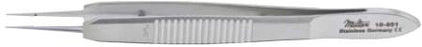 Padgett - Suture Forceps Castroviejo 4 Inch Length Surgical Grade Stainless Steel NonSterile NonLocking Narrow Thumb Handle Straight 0.5 mm Tips with 1 X 2 Delicate Teeth and Tying Platform - PM-4909