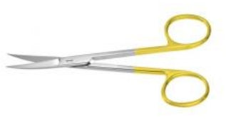 Padgett SuperCut - Iris Scissors 4-1/2 Inch Length OR Grade German Stainless Steel / Tungsten Carbide NonSterile Curved Blade Sharp Tip / Sharp Tip - PM-6816TC