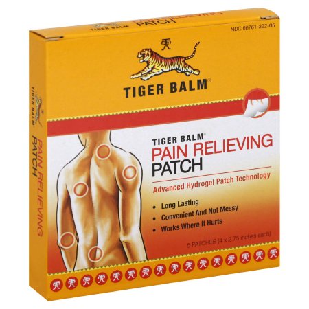 Prince of Peace Enterprises Tiger Balm Topical Pain Relief 80 mg - 24 mg - 16 mg Strength Camphor / Menthol / Capsaicin Patch 5 per Box - 3927832200