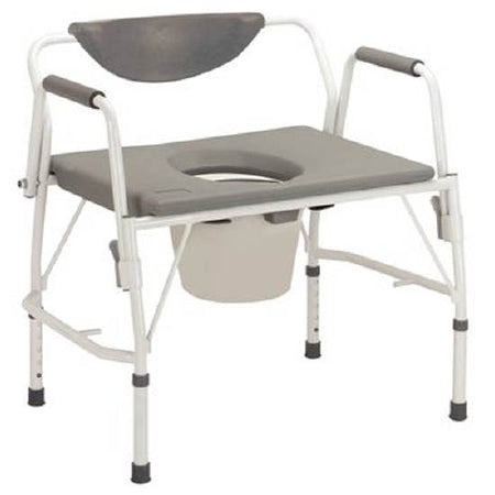 Patterson Medical Supply Bariatric Commode Chair Drop Arm Steel Frame 19 to 23 Inch Height - 559247
