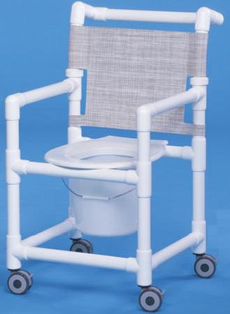 IPU IPU Commode / Shower Chair ipu Fixed Arm PVC Frame Mesh Back - SCC9250