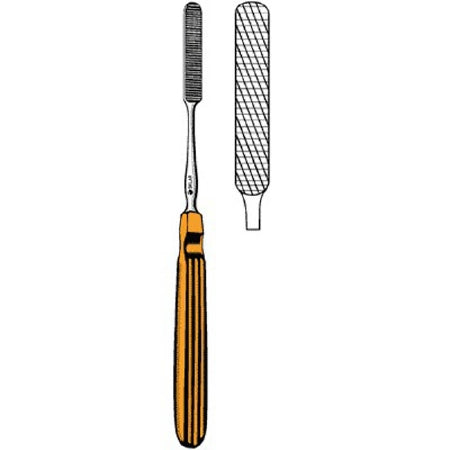 Sklar Sklar Rasp Maltz 6-3/4 Inch Stainless Steel / Tungsten Carbide Reusable Straight Downward Cutting Cross Serrated Blade with Medium Coarse Teeth - 97-1506