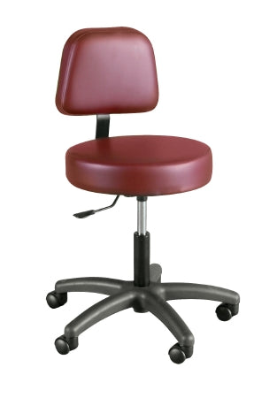 Winco Winco 435 Physician Stool Adjustable Backrest Pneumatic Height Adjustment / Hand Operated 5 Casters Taupe - 4350-03