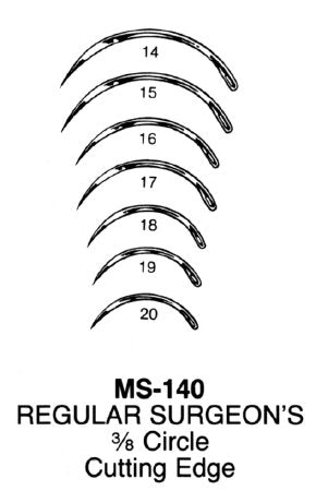 Integra Miltex - Suture Needle 3/8 Circle Reverse Cutting Needle Regular Surgeon's Type Size 18 Needle - MS140-18