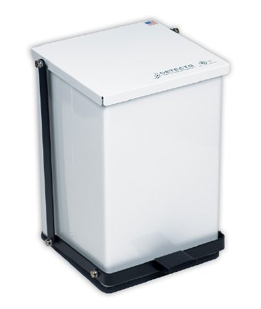 Detecto Scale Detecto Trash Can 48 Quart Square White Baked Epoxy Steel Step On - P-48
