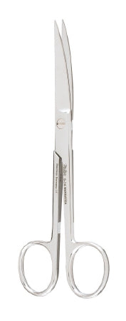 Miltex - Operating Scissors Serratex 5-1/2 Inch Length OR Grade German Stainless Steel NonSterile Finger Ring Handle Curved Blade Sharp Tip / Sharp Tip - 5-74