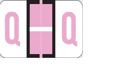 Wilmer Barkley Pre-Printed Label Chart Tab Q | Q Black / Lavender / White 15/16 X 1-5/8 Inch - W-5129-Q
