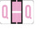 Wilmer Barkley Pre-Printed Label Chart Tab Q | Q Black / Lavender / White 15/16 X 1-5/8 Inch - W-5129-Q