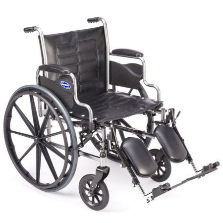Invacare Tracer IV Bariatric Wheelchair Heavy Duty Desk Length Arm Padded, Removable Arm Style Mag Wheel Midnight Blue 24 Inch Seat Width 350 lbs. Weight Capacity - T424RDAP