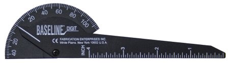 Fabrication Enterprises Baseline Finger Goniometer 6 Inch Finger, 110° Flexion Through 40° Hyper-Extension in 5° Increments Inches and Centimeters 0.2 X 2 X 7 Inch - 12-1014