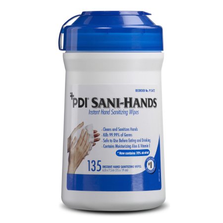 Sani-Hands - Hand Sanitizing Wipe 135 Count Ethyl Alcohol Wipe Canister - P13472