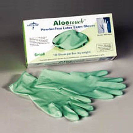 Patterson Medical Supply Aloetouch Exam Glove Large NonSterile Latex Standard Cuff Length Fully Textured Green Not Chemo Approved - 550907