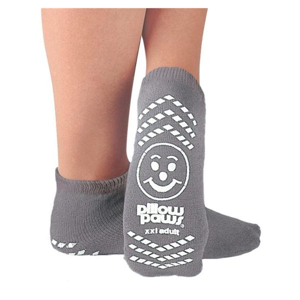 Principle Business Ent. Slippers Patient Pillow Paws Terries Cotton Grey 2X Large 10.5- 12 48/Ca - 1098