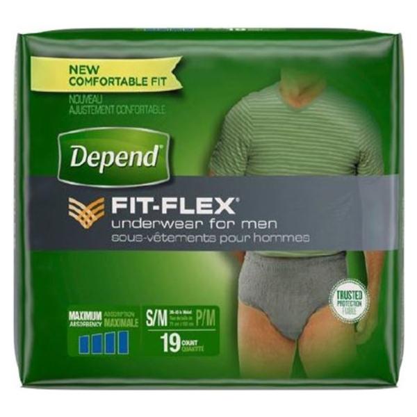Kimberly Clark Professional Underwear Depends Adult Male Small/Medium 28-40" Maximum Gray 38/Ca - 43616