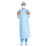 O & M Halyard Gown Surgical Evolution 4 Large Blue/Yellow Neckband Non-Reinforced Sterile Ea, 32 Ea/Ca - 95011