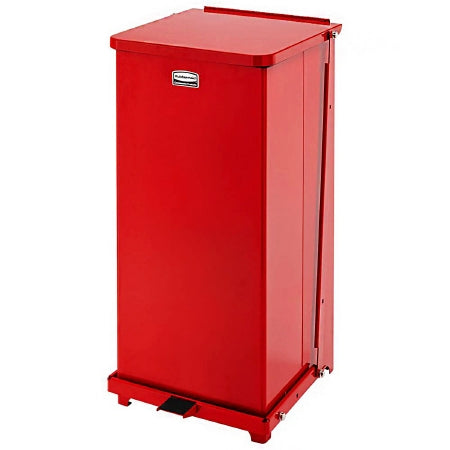 Rubbermaid Defenders - Medical Waste Receptacle 24 gal. Square Red Steel Step On - Lagasse - RCPST24EPLRD