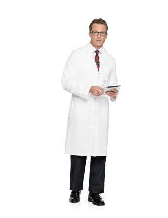 Landau Uniforms - Lab Coat White Size 42 / Tall Knee Length Reusable - 3138WWF42TALL