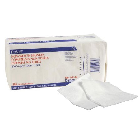 Dusoft - Nonwoven Sponge Polyester / Rayon 4-Ply 4 X 4 Inch Square NonSterile - 94144