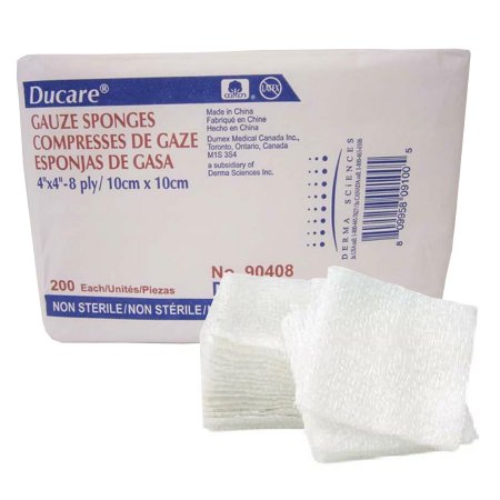 Ducare - USP Type VII Gauze Sponge Cotton 8-Ply 4 X 4 Inch Square NonSterile - 90408