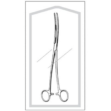 Sklar Econo Dressing Forceps Bozeman 10-1/4 Inch Floor Grade Stainless Steel Sterile Ratchet Lock Finger Ring Handle S-Curved Blunt Serrated Tips - 96-2620