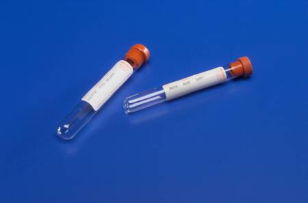 Cardinal Monoject Venous Blood Collection Tube Serum Tube Plain 10.2 X 82 mm 5 mL Red Conventional Closure Glass Tube - 8881301413-