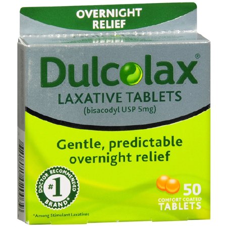 Dulcolax - Laxative Tablet 50 per Box 5 mg Strength Bisacodyl USP - 00597001250
