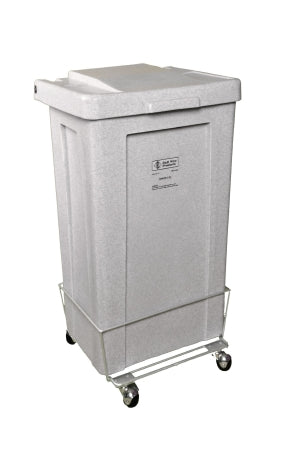 R & B Wire Products Hamper Stand Rolling Square Opening 3 Bushel Manual Hinged Lid - 693