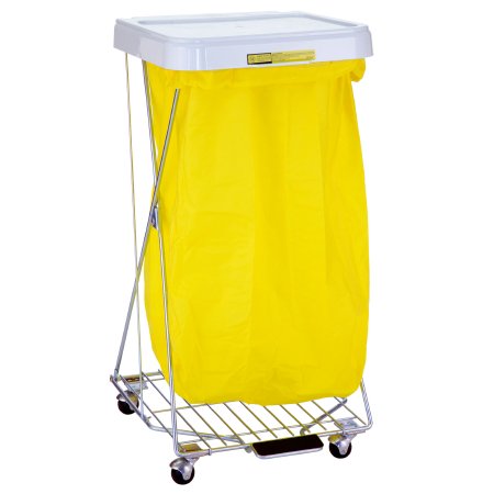 R & B Wire Products - Hamper Stand Economy Square Opening Foot Pedal Self-Closing Lid - 697