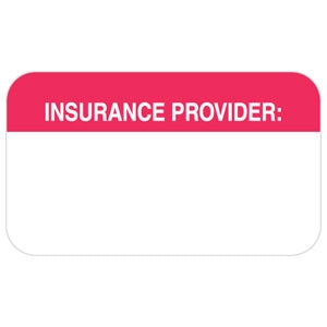 Tabbies Pre-Printed Label Communication Fill In Insurance Provider Red / White 7/8 X 1-1/2 Inch - AP1110