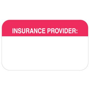 Tabbies - Pre-Printed Label Advisory Label Red / White Insurance Provider White Patient Information 7/8 X 1-1/2 Inch - MAP1110