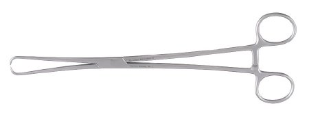 MeisterHand - Tenaculum Forceps Schroeder 10 Inch Length Surgical Grade German Stainless Steel NonSterile Ratchet Lock Finger Ring Handle Curved 1 X 1 Atraumatic Prongs - MH30-966ATR