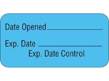 Shamrock Scientific - Pre-Printed / Write On Label Advisory Label Blue Date Opened _____ / Exp. Date _____ / Expiration Date Control Black Quality Control Label 3/4 X 1-1/2 Inch - UPCR-3012