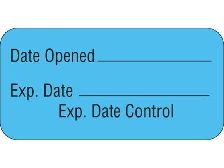 Shamrock Scientific Pre-Printed / Write On Label Communication Fill In Date Opened _____ / Exp. Date _____ / Expiration Date Control Blue 3/4 X 1-1/2 Inch - UPCR-3012