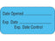Shamrock Scientific Pre-Printed / Write On Label Communication Fill In Date Opened _____ / Exp. Date _____ / Expiration Date Control Blue 3/4 X 1-1/2 Inch - UPCR-3012