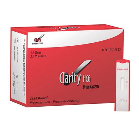 Clarity - Rapid Test Kit Fertility Test hCG Pregnancy Test Urine Sample 25 Tests - DTG-PLUS25