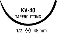 Covidien - Suture with Needle Nonabsorbable Uncoated Undyed Suture Stainless Steel Size 7 18 Inch Suture 1-Needle 48 mm Length 1/2 Circle Taper Point Cutting Needle - 88862392-49