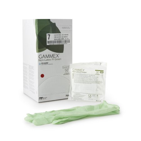 GAMMEX Non-Latex PI Green - Surgical Glove Size 7 Sterile Pair Polyisoprene Extended Cuff Length Smooth Light Green Chemo Tested - 20685270