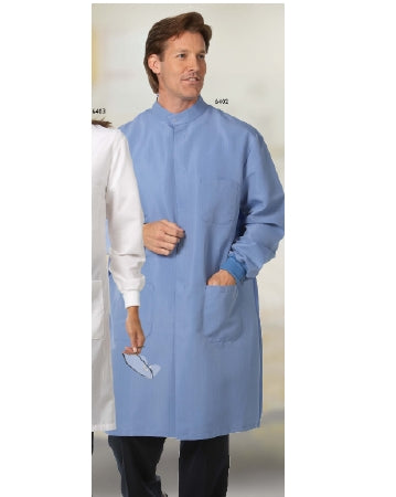 Fashion Seal Uniforms - Lab Coat Ceil Blue Medium Knee Length Reusable - 6402-M