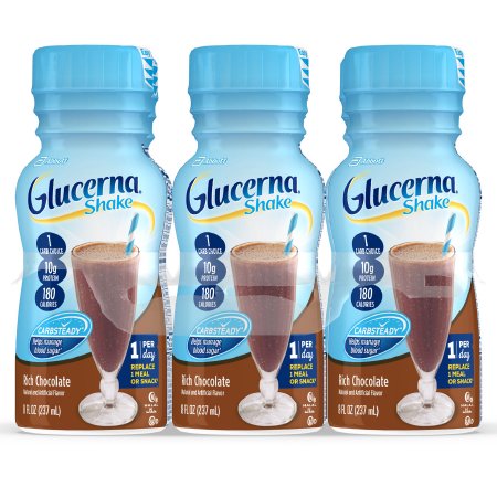 Abbott Nutrition Glucerna Shake Oral Supplement Rich Chocolate Flavor 8 oz. Bottle Ready to Use - 57804