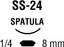 Surgidac - Suture with Needle Nonabsorbable Uncoated White Suture Braided Polyester Size 5 - 0 18 Inch Suture Double-Armed 8 mm Length 1/4 Circle Spatula Needle - D-1764K