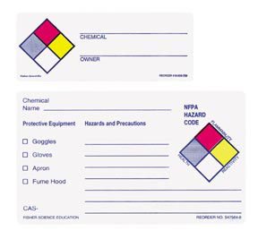 Fisherbrand - Pre-Printed Label Warning Label Pink / White Paper Symbol ____ Blue Biohazard 3 X 5 Inch - S475646