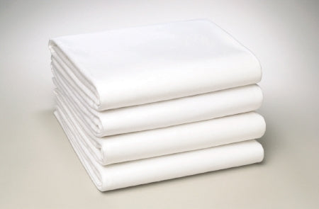 Standard Textile Bed Sheet Draw 54 X 72 Inch White Cotton 55% / Polyester 45% Reusable - 3941401