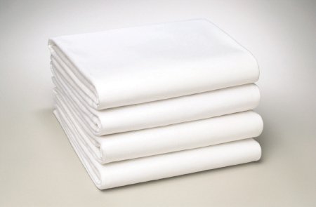 Standard Textile - Bed Sheet Draw 54 X 72 Inch White Cotton 55% / Polyester 45% Reusable - 03941401